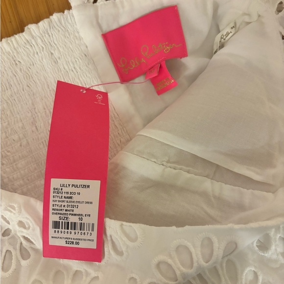 Lilly Pulitzer White Eyelet Mini Dress NWT. - Picture 7 of 8